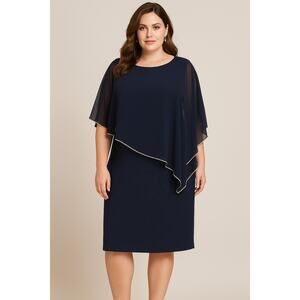 Frank Lyman Montreal SZ 18 Midnight Dress Style 219203 Midnight Blue